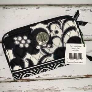 Vera Bradley Turn Lock Wallet in Night & Day